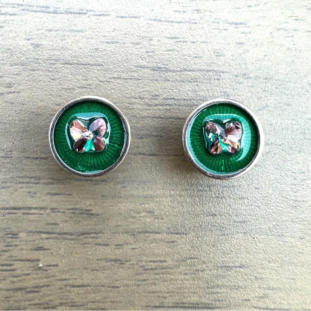 Kameleon Jewel Pop In the Tropics pair 925 Sterling Silver Butterfly enamel